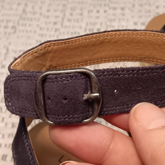 Lucky Brand 'Garston' women's blue suede espadrille ankle strap sandals sz 7 M - Picture 6 of 12